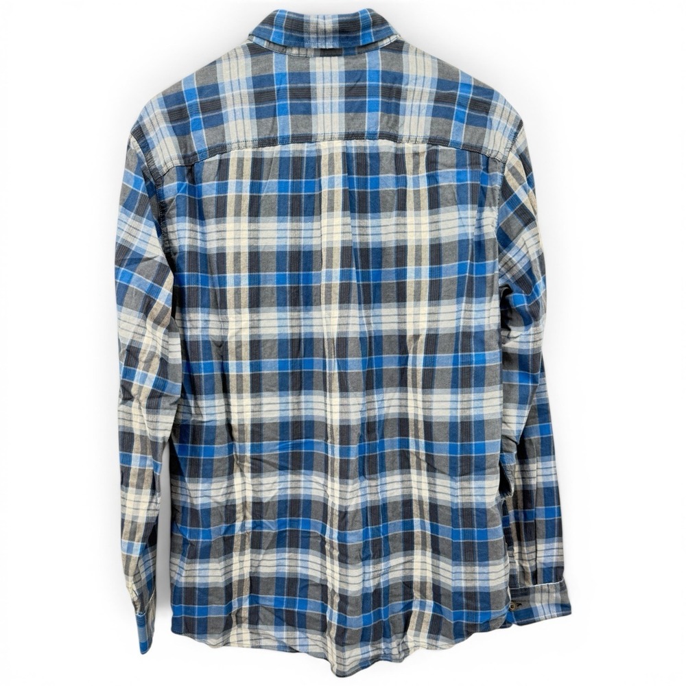 NWT Eddie Bauer Wild River Shirt Men Large Blue Plaid Flannel Classic Fit Cotton - Picture 3 of 7